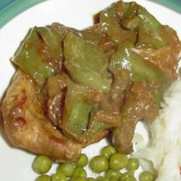 Green Pepper Pork Chops