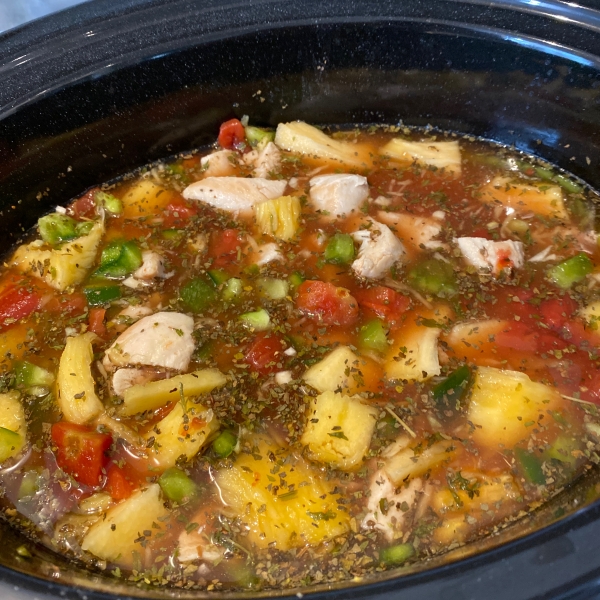 Slow Cooker Spaghetti Squash Chicken Soup