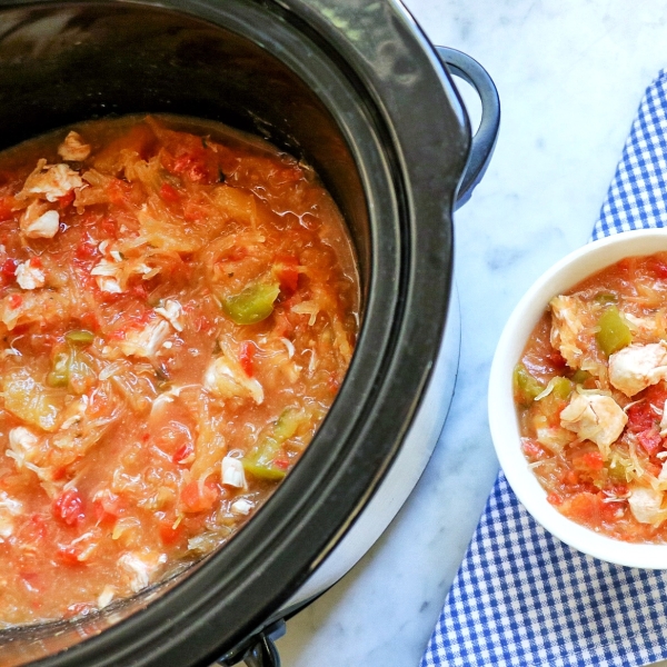 Slow Cooker Spaghetti Squash Chicken Soup