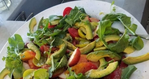 Heirloom Tomato Salad with Nectarines, Avocado, and Arugula