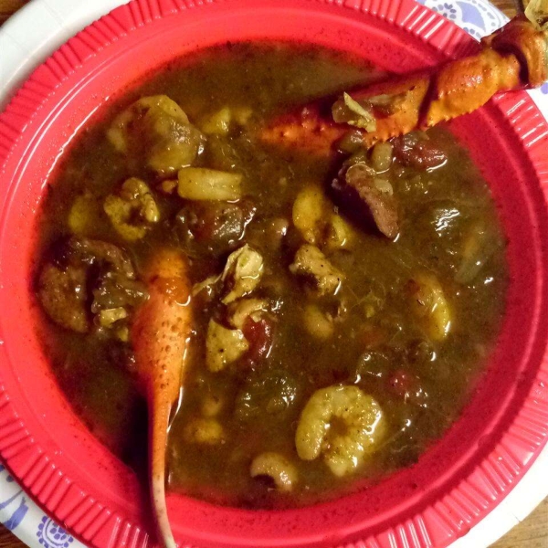 Black-Eyed Pea, Pork, and Mustard Green Gumbo