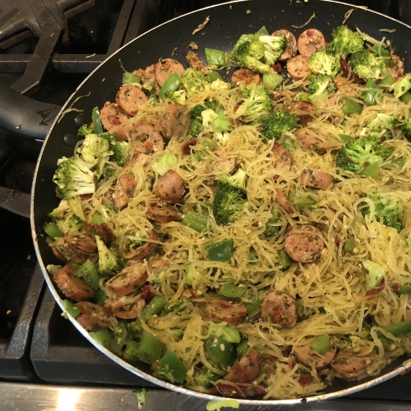 Italian Chicken Pesto with Spaghetti Squash