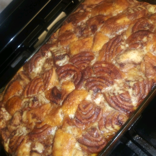 Banana Cinnamon Roll Casserole