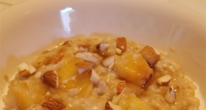 Slow Cooker Peaches and Cream Steel-Cut Oatmeal