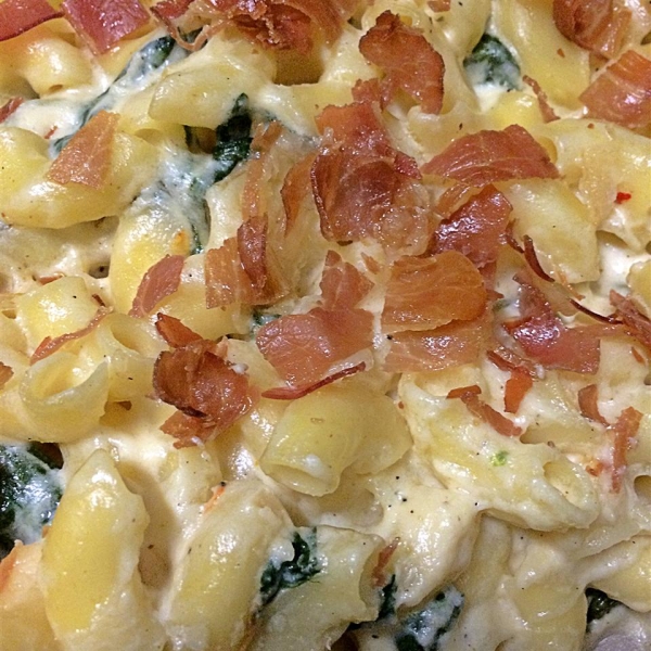 Macaroni and Cheese with Greek Yogurt and Spinach