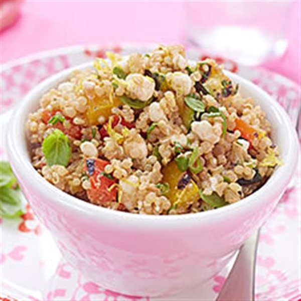 Quinoa Salad with Grilled Vegetables and Cottage Cheese