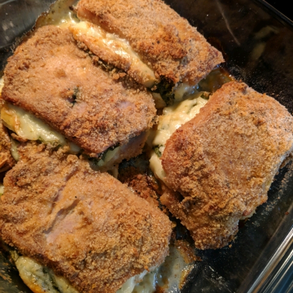 Gouda and Spinach Stuffed Pork Chops