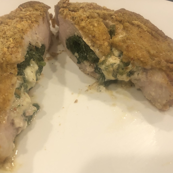 Gouda and Spinach Stuffed Pork Chops