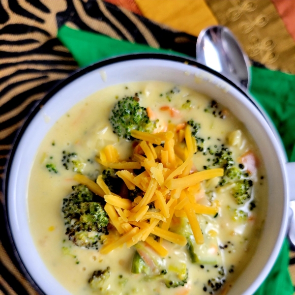 Roasted Broccoli-Cheese Soup