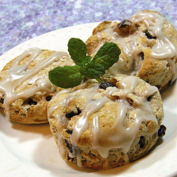 Iced Cinnamon Raisin Biscuits