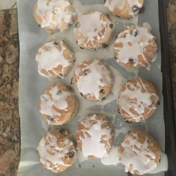 Iced Cinnamon Raisin Biscuits