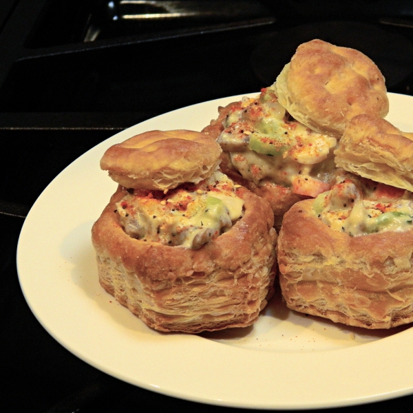 Sausage and Chicken Puff Pastry Shells