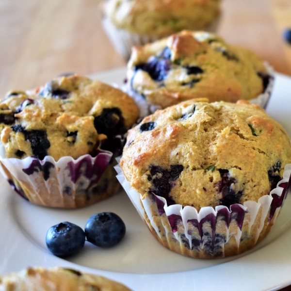 Blueberry, Lime, and Basil Muffins