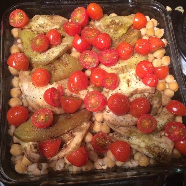 Vegetarian Oven-Baked Brown and Wild Rice with Eggplant