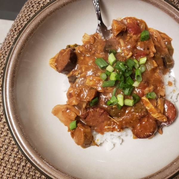 Baked Chicken and Sausage Gumbo