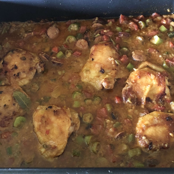 Baked Chicken and Sausage Gumbo