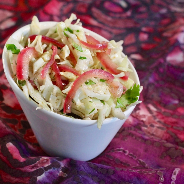 Pickled Onion and Cilantro Coleslaw for Pulled Pork