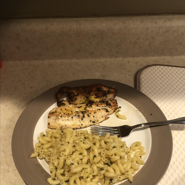 Pan Seared Lemon Tilapia with Parmesan Pasta