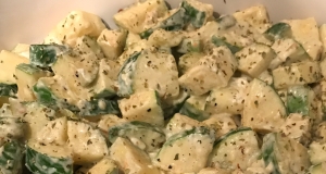 Cream Cheesy Cubed Zucchini with Lemon and Oregano