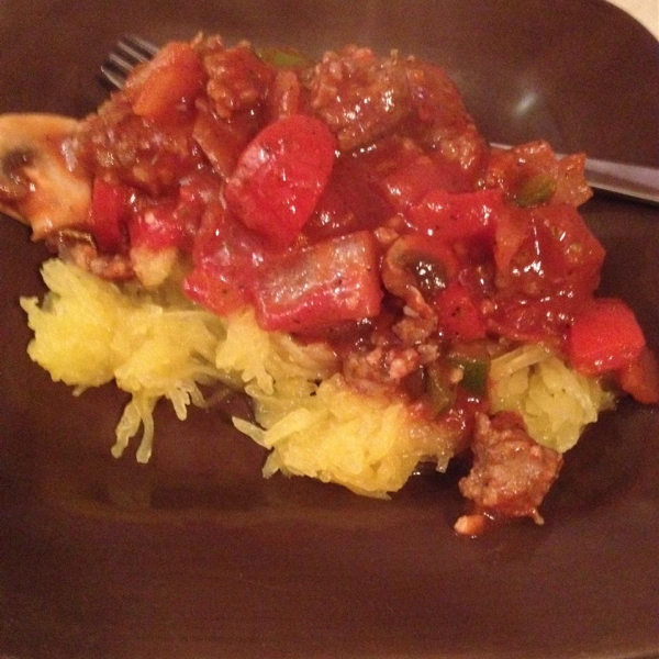 Winter Red Sauce over Spaghetti Squash