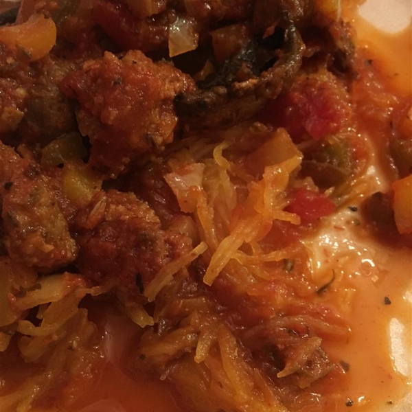 Winter Red Sauce over Spaghetti Squash