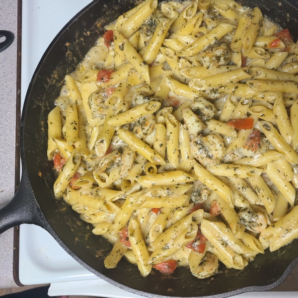 Garlic Shrimp Pasta Bake