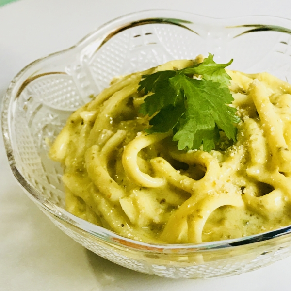 Creamy Poblano Spaghetti