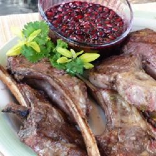 Grilled Lamb Chops with Pomegranate-Port Reduction