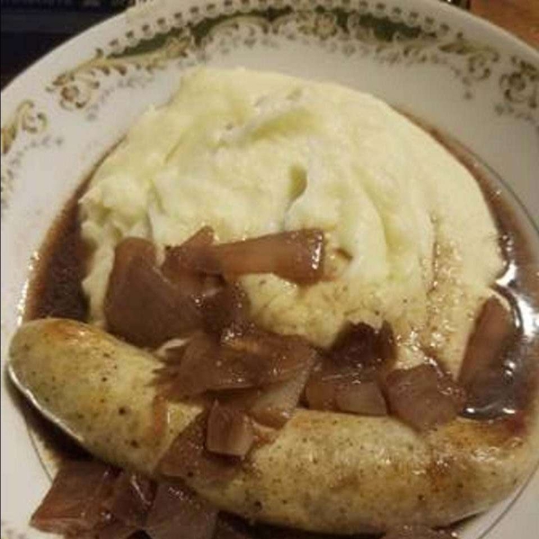 True Bangers and Mash with Onion Gravy