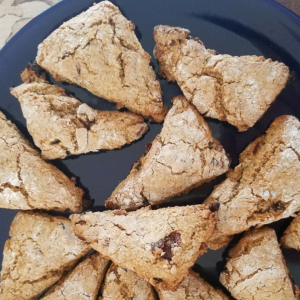 Low-Fat Whole Wheat Cranberry Pecan Scones