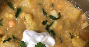 Curried Squash, Garbanzo Bean, and Potato Stew