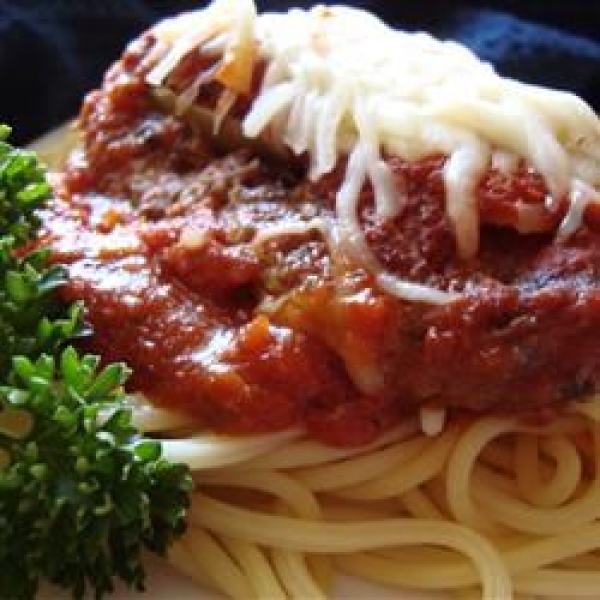 Beef Parmesan with Garlic Angel Hair Pasta