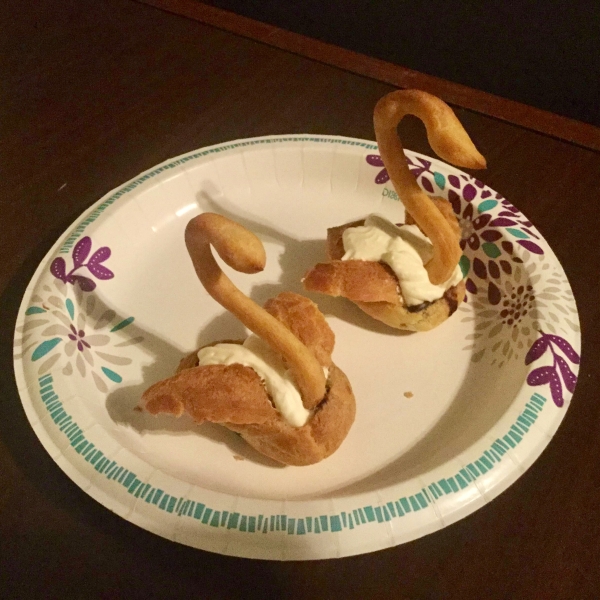 Chocolate Cream Puff Swans