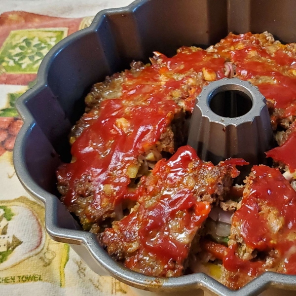 Onion- and Pepper-Stuffed Meatloaf