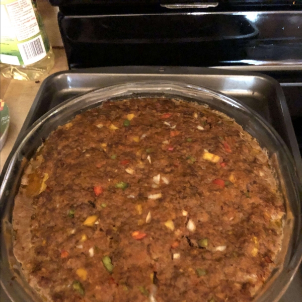 Onion- and Pepper-Stuffed Meatloaf