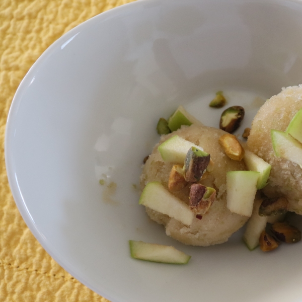 Green Apple Sorbet with Pistachios