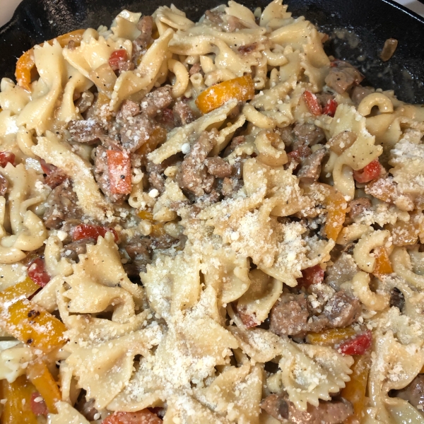 Linguine with Peppers and Sausage