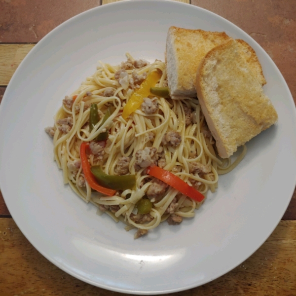 Linguine with Peppers and Sausage