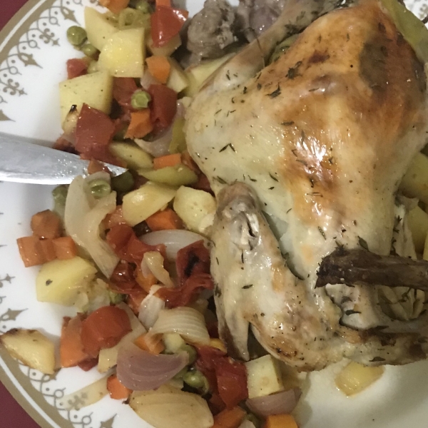 Roast Chicken with Thyme and Onions