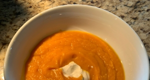 Curried Butternut Squash Soup with Lime Cream