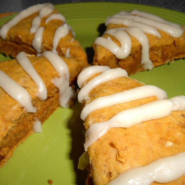 Pumpkin Scones with Brown Butter Glaze