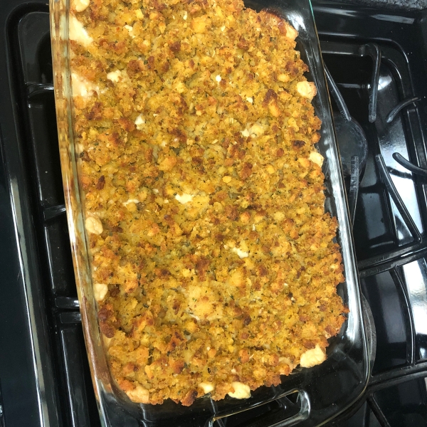 Rotisserie Chicken and Stuffing Casserole