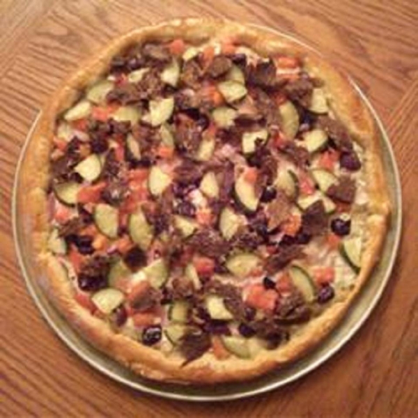 Greek-Italian Fusion - Beef Souvlaki Pizza