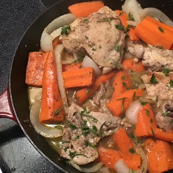 Easy One-Skillet Chicken Thighs with Carrots