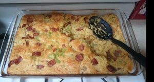 Vegetarian Corn Dog Casserole