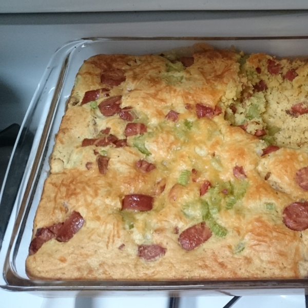 Vegetarian Corn Dog Casserole