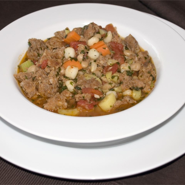 Spicy Sausage Soup with Cilantro