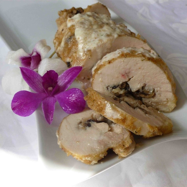Mushroom Stuffed Chicken Rollups