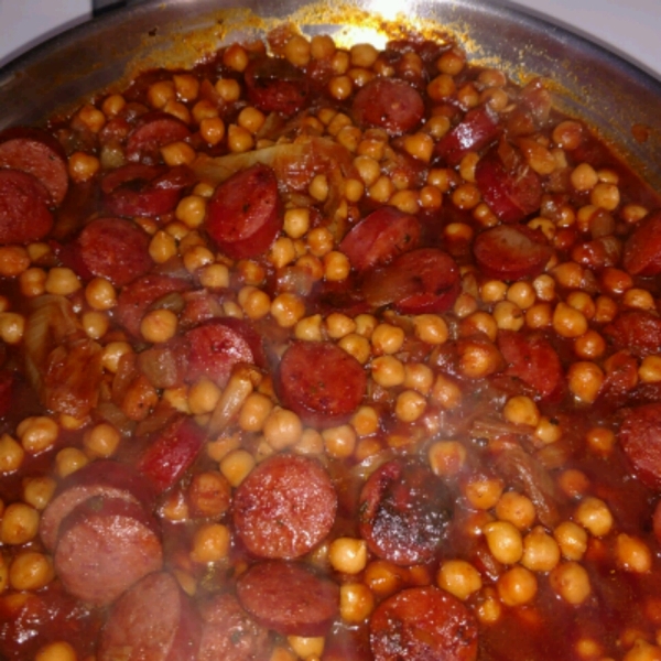 Cuban Smoked Sausage with Chickpeas