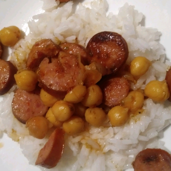 Cuban Smoked Sausage with Chickpeas